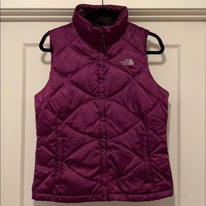 The North Face 550 quilted vest, plumy purple